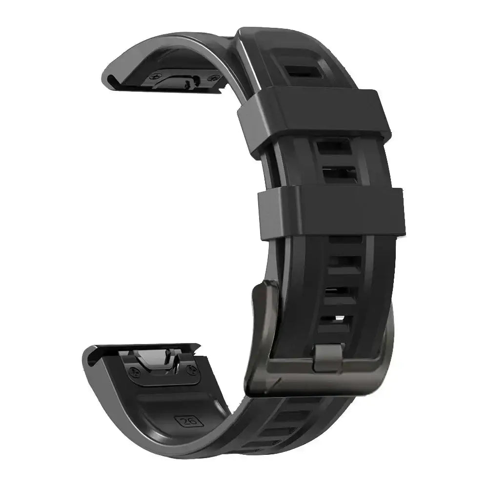 QuickFit Silicone Strap for the Garmin Flagship Models (2 sizes & 46 colours available) - Black 3 / 26mm - TWS