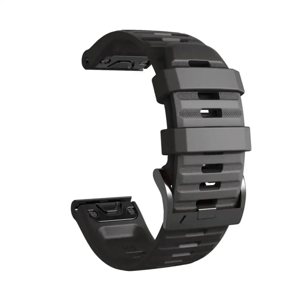 QuickFit Silicone Strap for the Garmin Flagship Models (2 sizes & 46 colours available) - Black 2 / 26mm - TWS