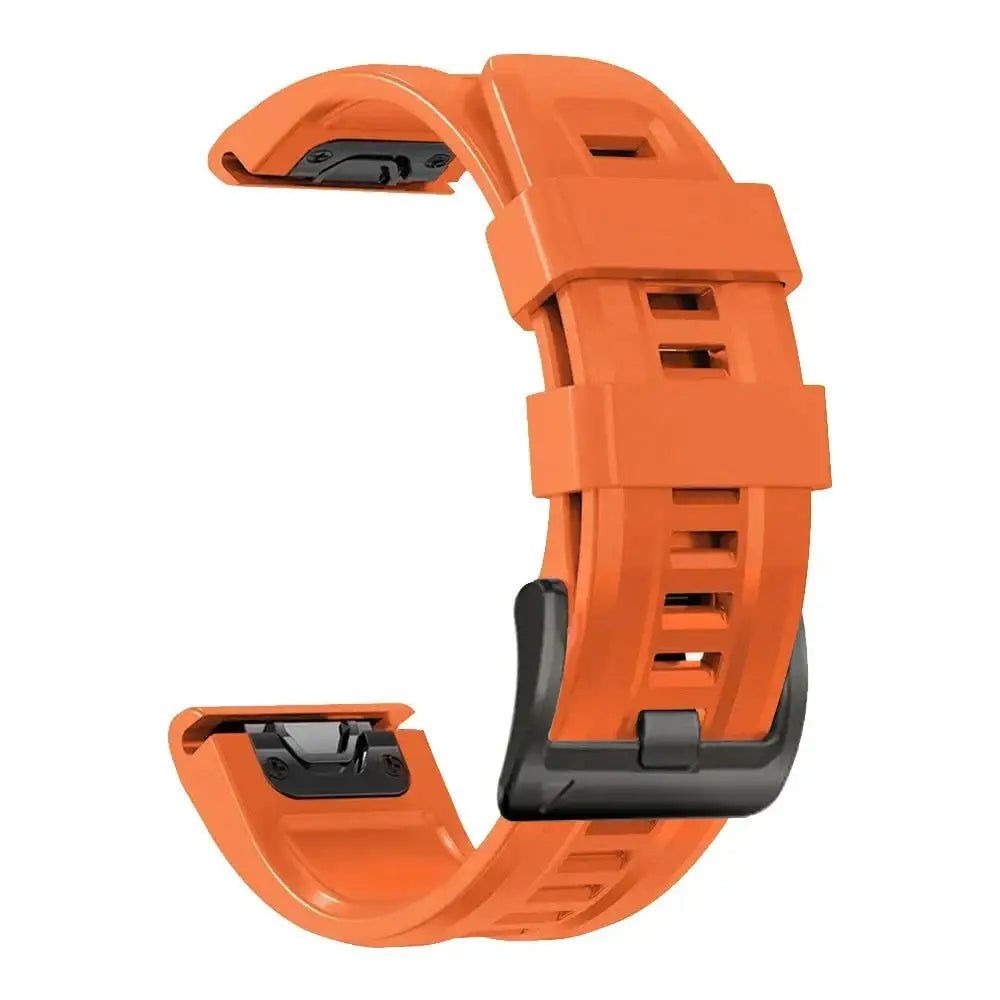 QuickFit Silicone Strap for the Garmin Flagship Models (2 sizes & 46 colours available) - Orange 3 / 26mm - TWS