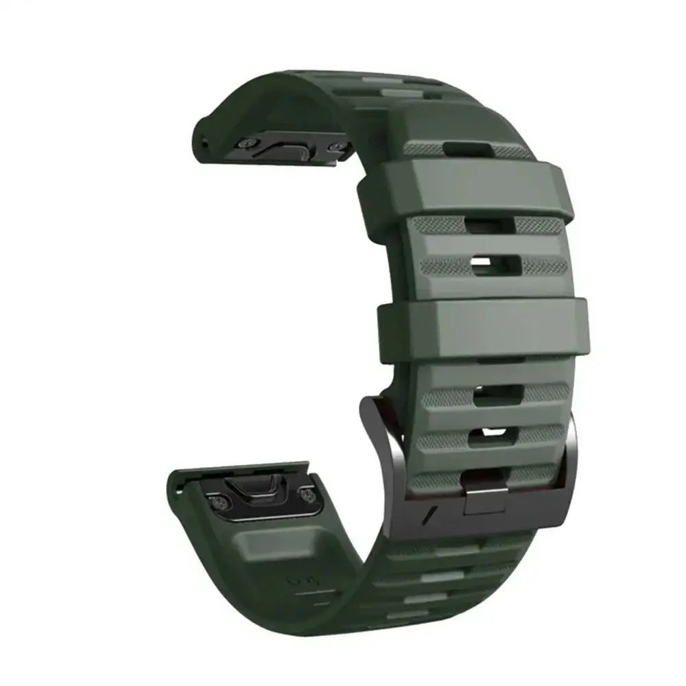 QuickFit Silicone Strap for the Garmin Flagship Models (2 sizes & 46 colours available) - Army Green 2 / 26mm - TWS