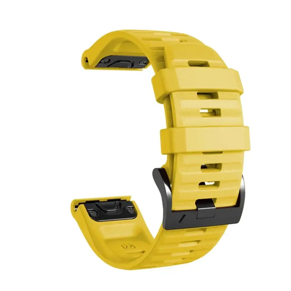 QuickFit Silicone Strap for the Garmin Flagship Models (2 sizes & 46 colours available) - Yellow 2 / 26mm - TWS