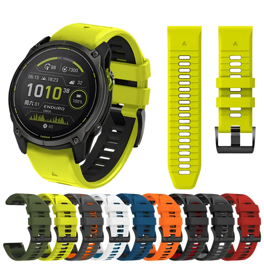QuickFit Silicone Strap for the Garmin Flagship Models (2 sizes & 46 colours available) - TWS