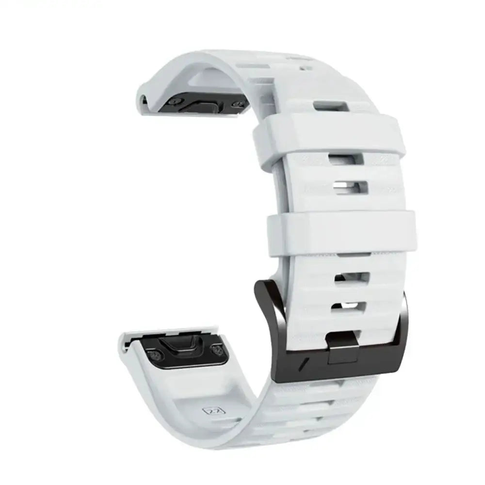 QuickFit Silicone Strap for the Garmin Flagship Models (2 sizes & 46 colours available) - White 2 / 26mm - TWS