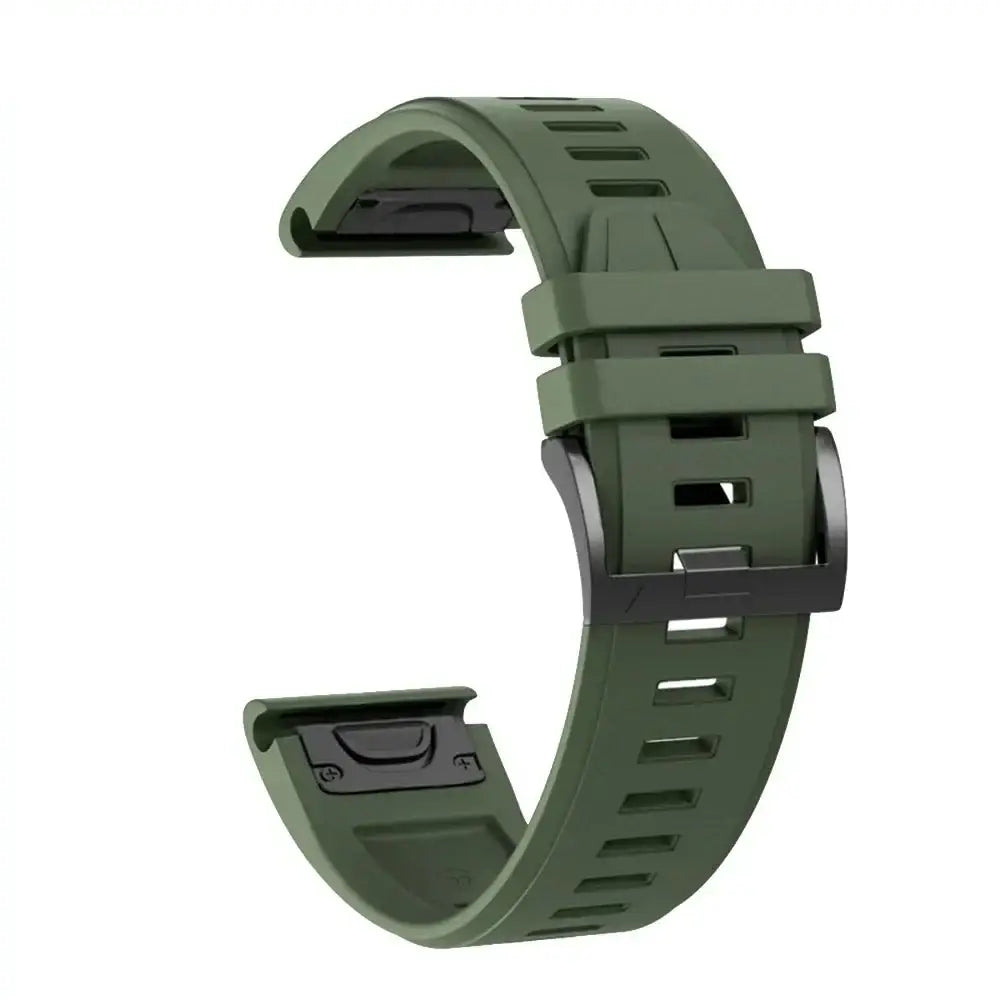 QuickFit Silicone Strap for the Garmin Flagship Models (2 sizes & 46 colours available) - Army Green / 26mm - TWS