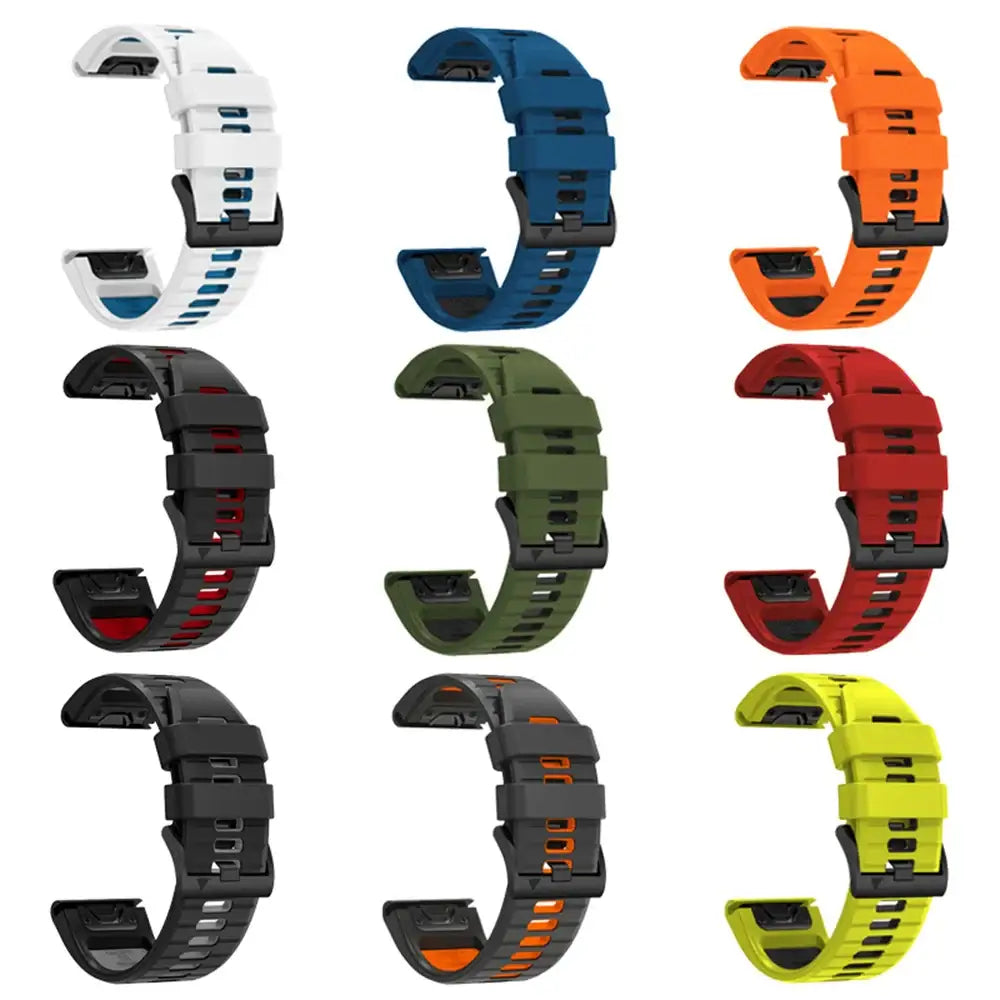 QuickFit Silicone Strap for the Garmin Flagship Models (2 sizes & 46 colours available) - TWS