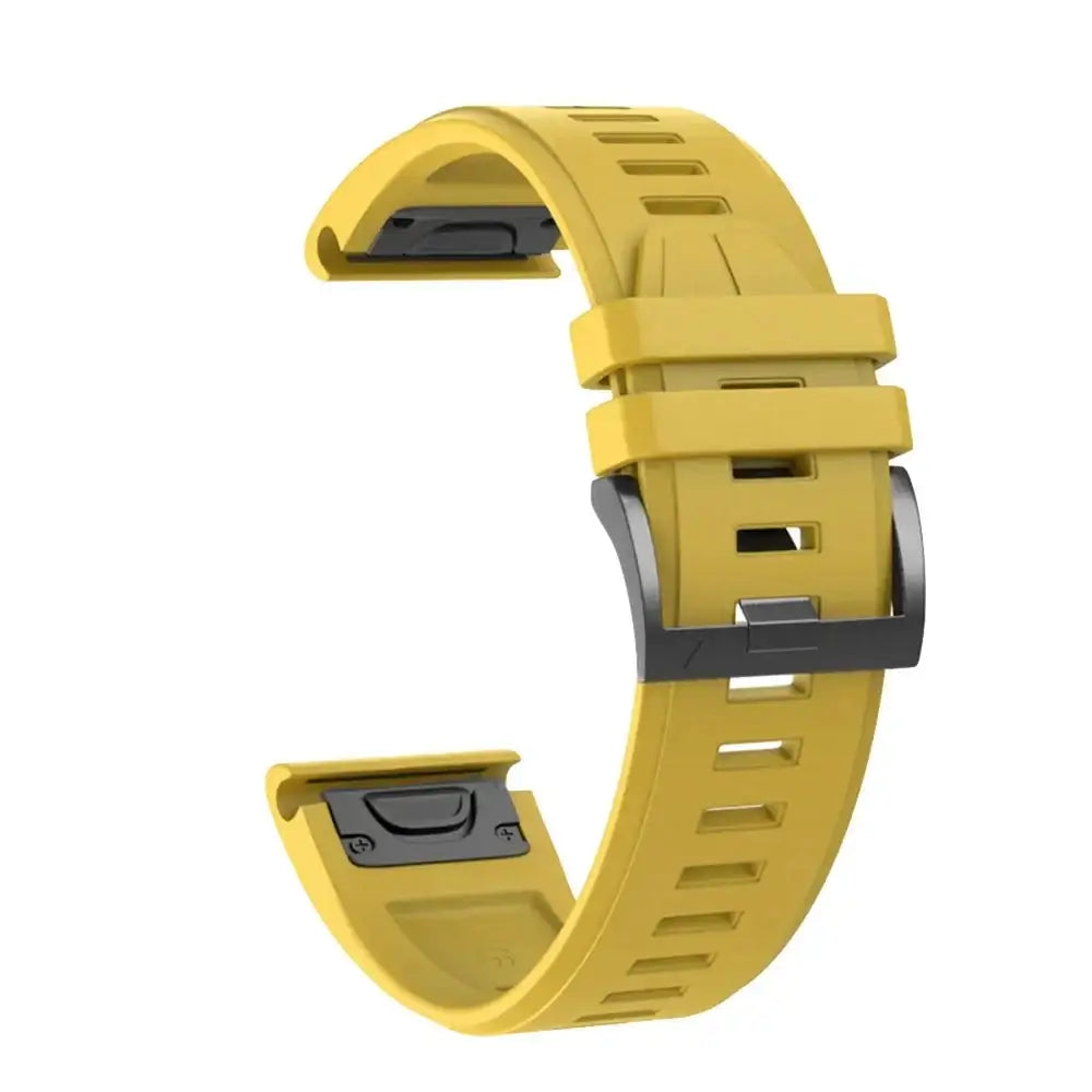 QuickFit Silicone Strap for the Garmin Flagship Models (2 sizes & 46 colours available) - Yellow / 26mm - TWS