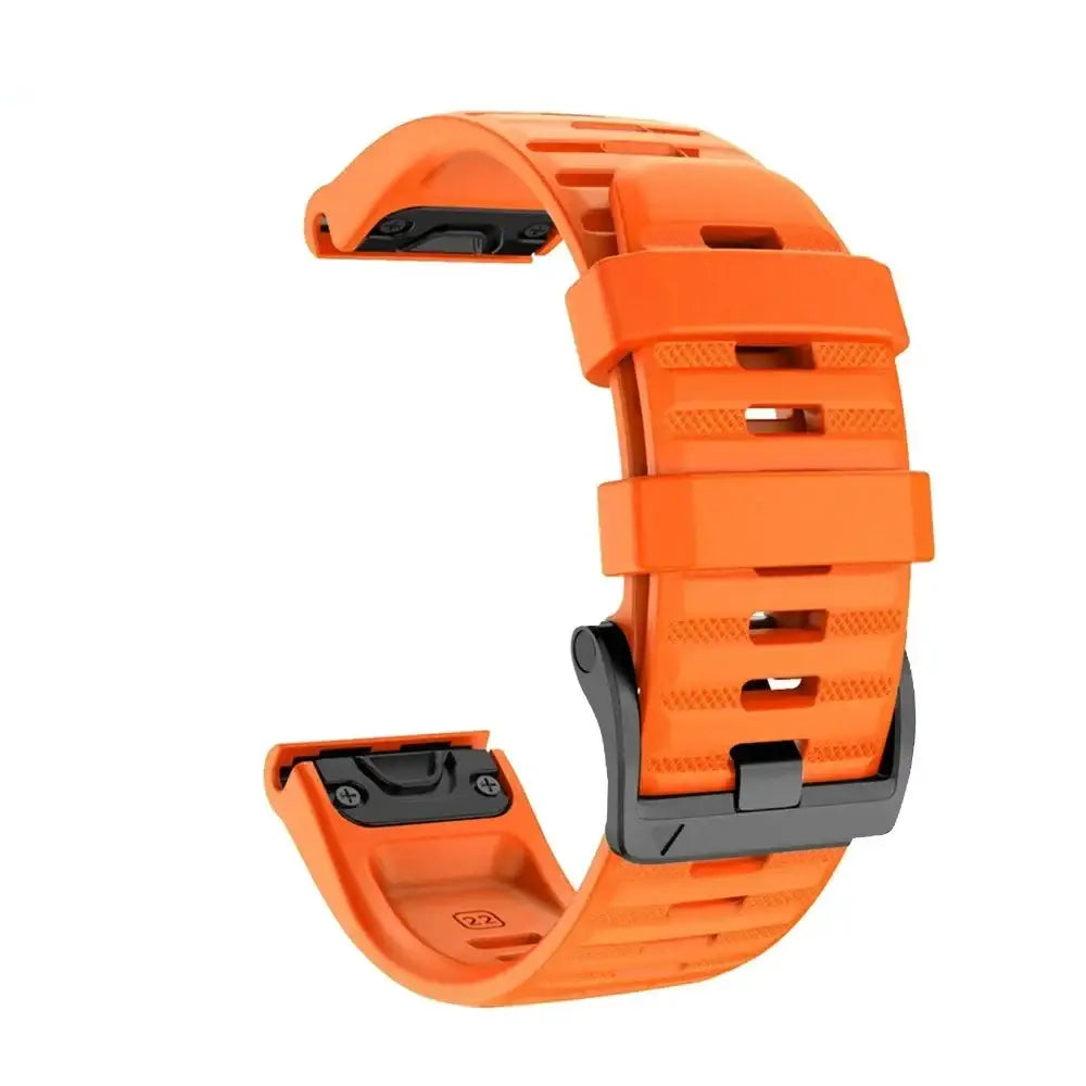 QuickFit Silicone Strap for the Garmin Flagship Models (2 sizes & 46 colours available) - Orange 2 / 26mm - TWS