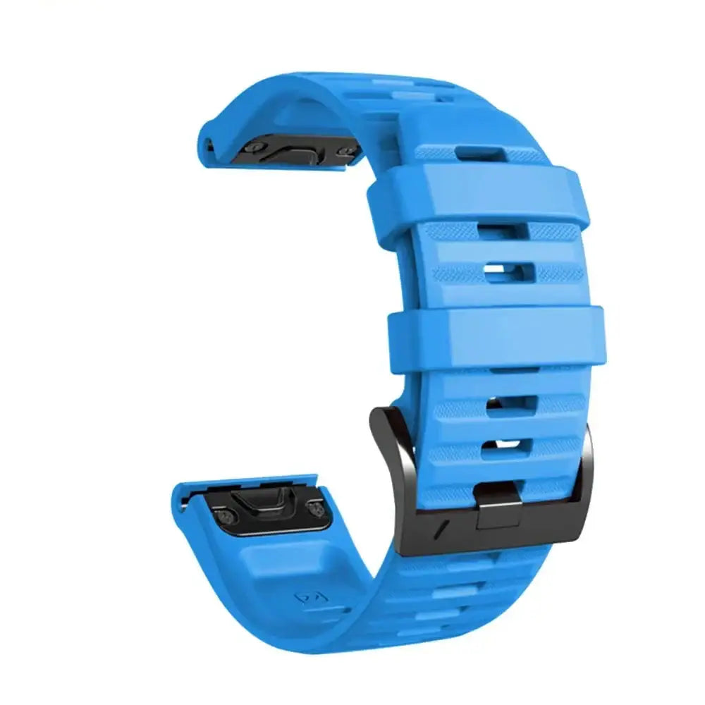QuickFit Silicone Strap for the Garmin Flagship Models (2 sizes & 46 colours available) - Sky Blue 2 / 26mm - TWS
