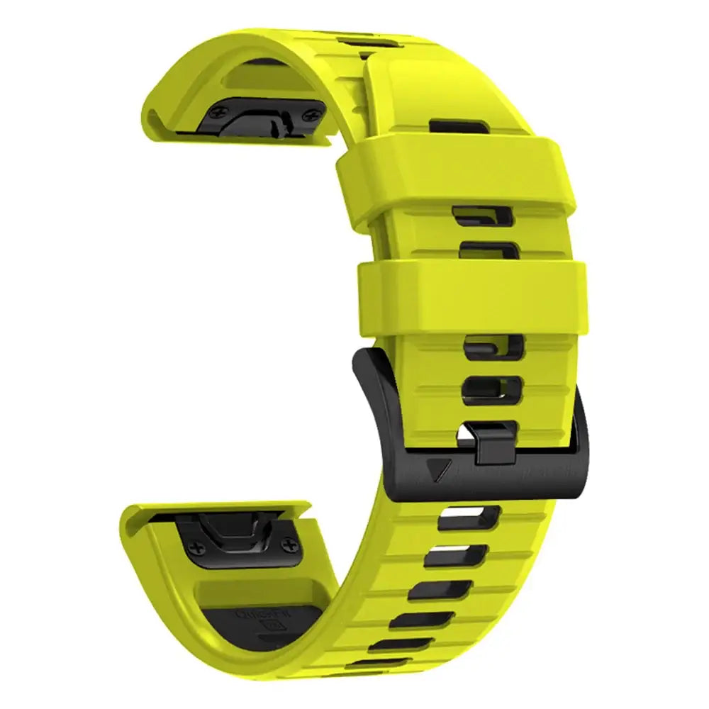 QuickFit Silicone Strap for the Garmin Flagship Models (2 sizes & 46 colours available) - Green Black / 26mm - TWS