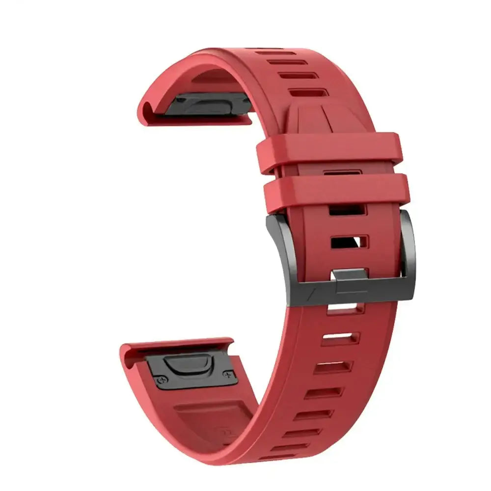 QuickFit Silicone Strap for the Garmin Flagship Models (2 sizes & 46 colours available) - Red / 26mm - TWS
