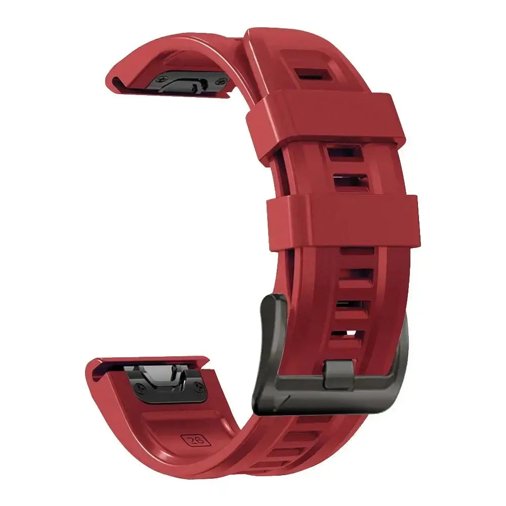 QuickFit Silicone Strap for the Garmin Flagship Models (2 sizes & 46 colours available) - Red 3 / 26mm - TWS