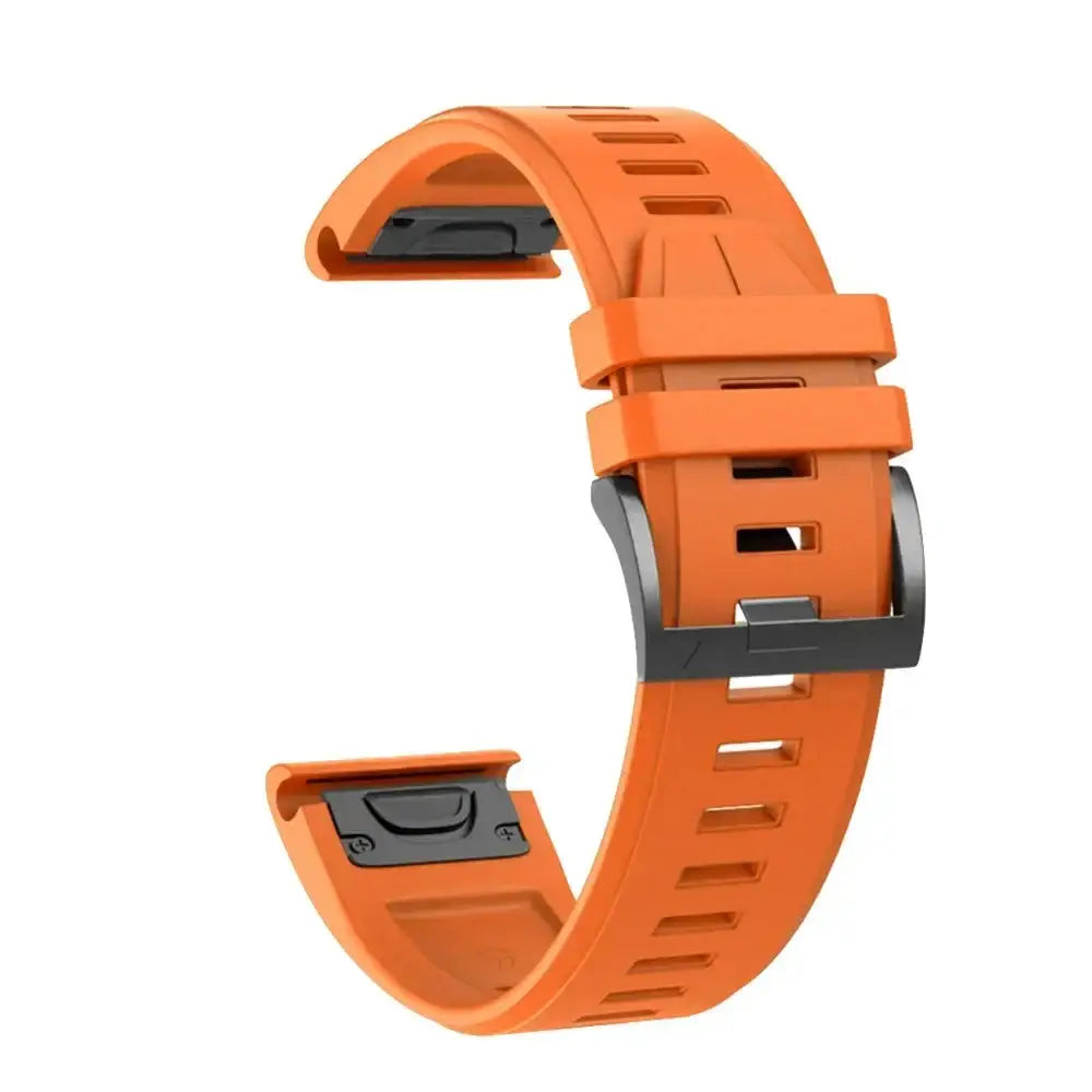 QuickFit Silicone Strap for the Garmin Flagship Models (2 sizes & 46 colours available) - Orange / 26mm - TWS