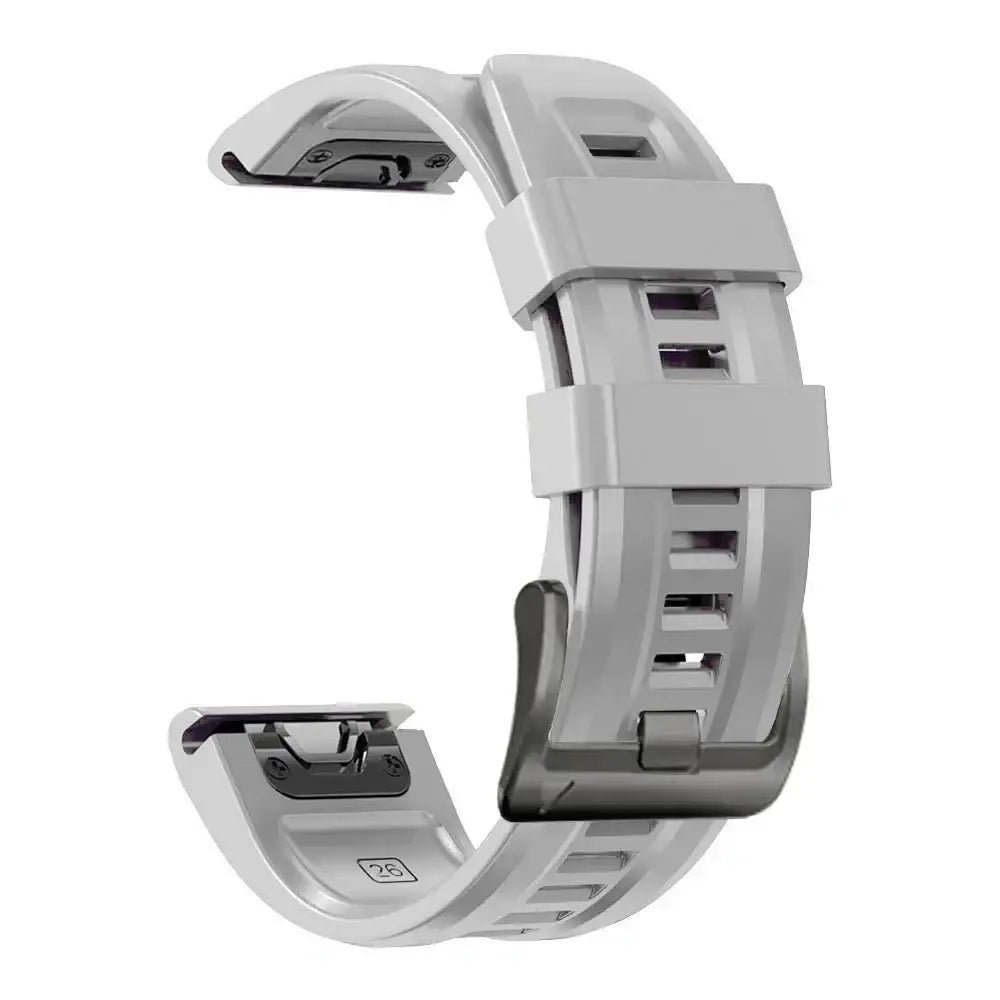Quickfit Silicone Strap for the Garmin Watch Series (available of various range of models and 46 colours) - style3 Gray
