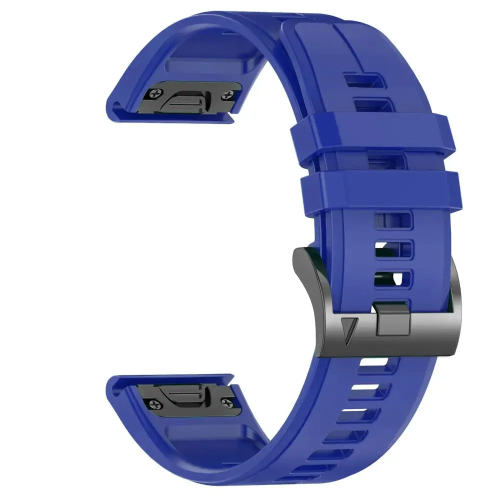 Quickfit Silicone Strap for the Garmin Watch Series (available of various range of models and 46 colours) - style2 Blue