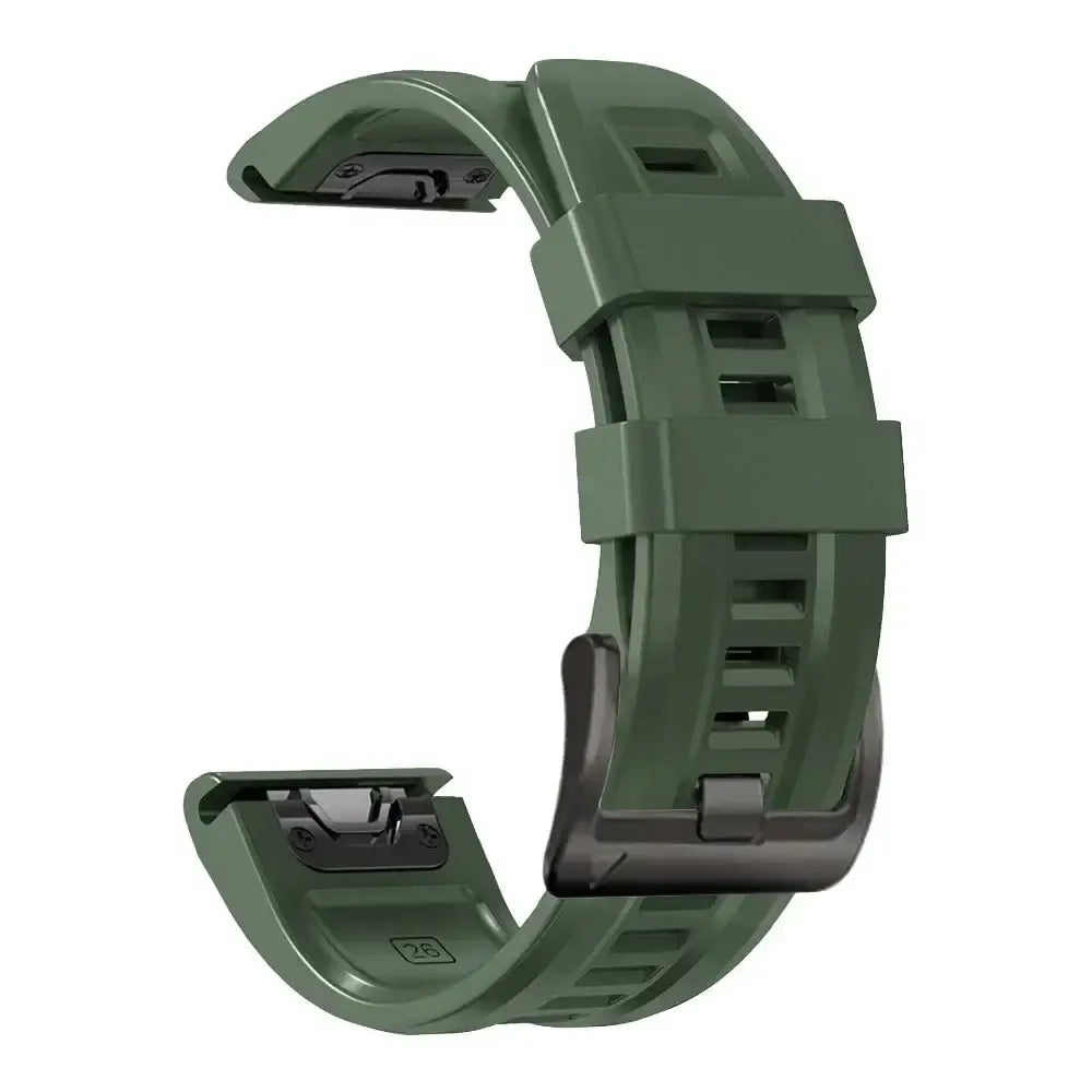 Quickfit Silicone Strap for the Garmin Watch Series (available of various range of models and 46 colours) - style3 Army