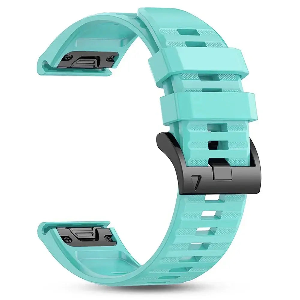 Quickfit Silicone Strap for the Garmin Watch Series (available of various range of models and 46 colours) - style1 Teal