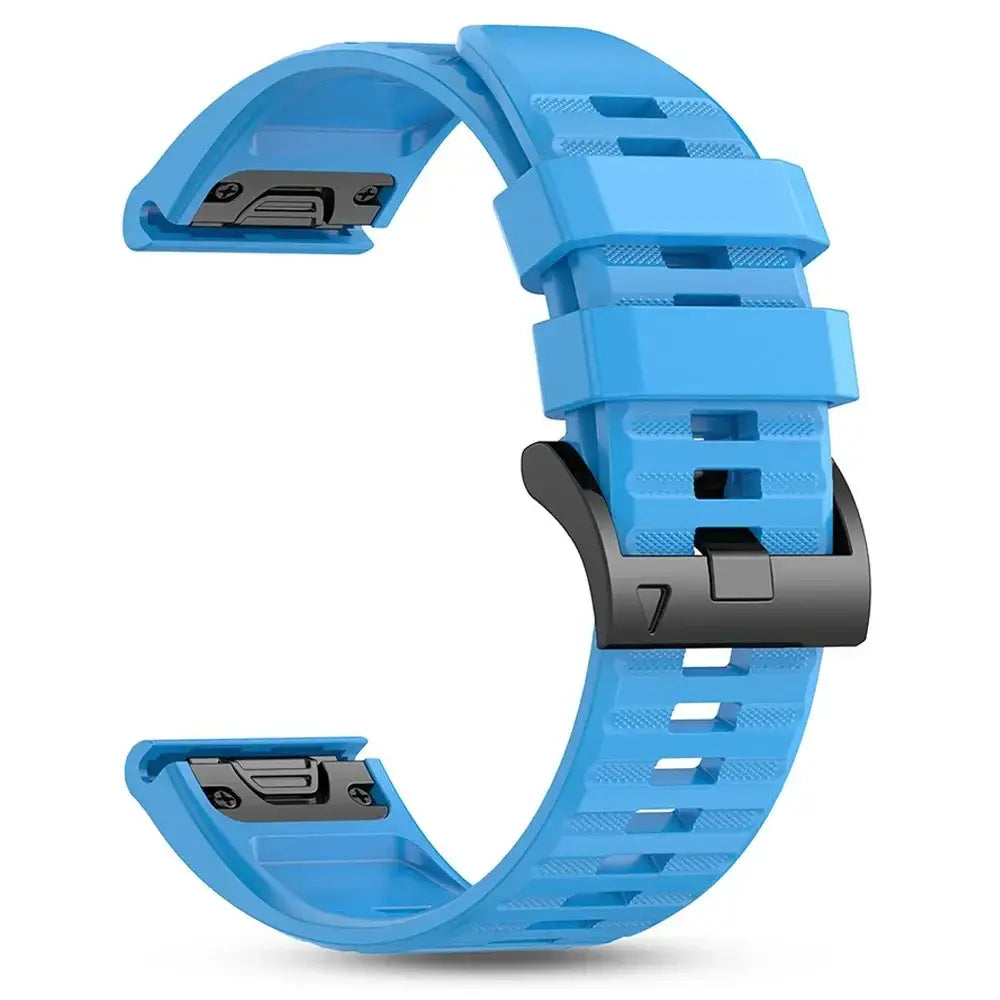 Quickfit Silicone Strap for the Garmin Watch Series (available of various range of models and 46 colours) - style1 Sky