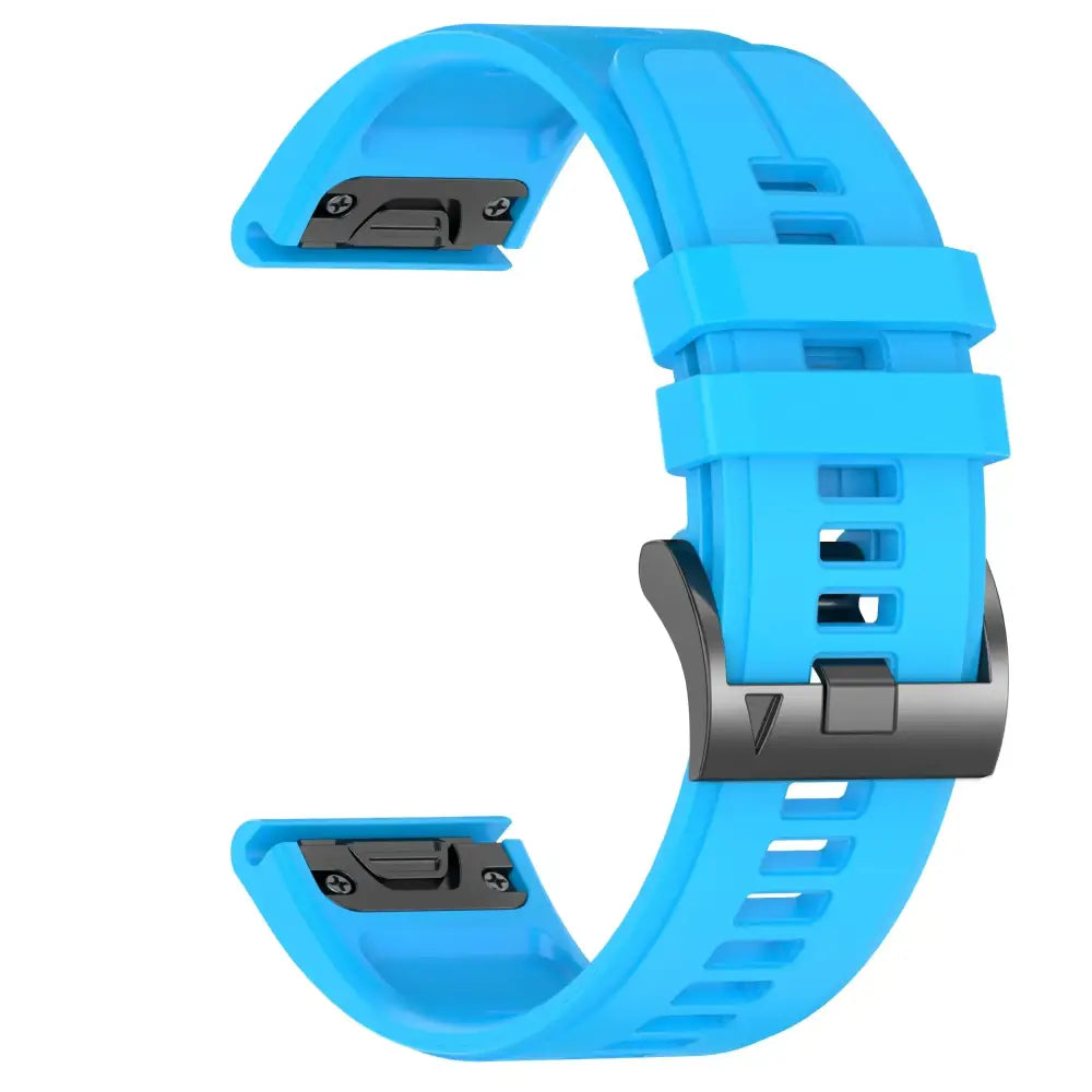 Quickfit Silicone Strap for the Garmin Watch Series (available of various range of models and 46 colours) - style2 Sky