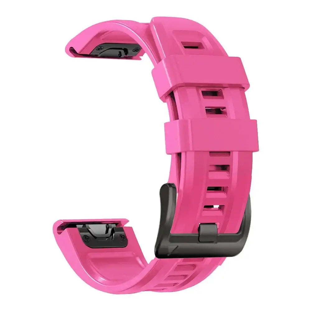 Quickfit Silicone Strap for the Garmin Watch Series (available of various range of models and 46 colours) - style3 Pink