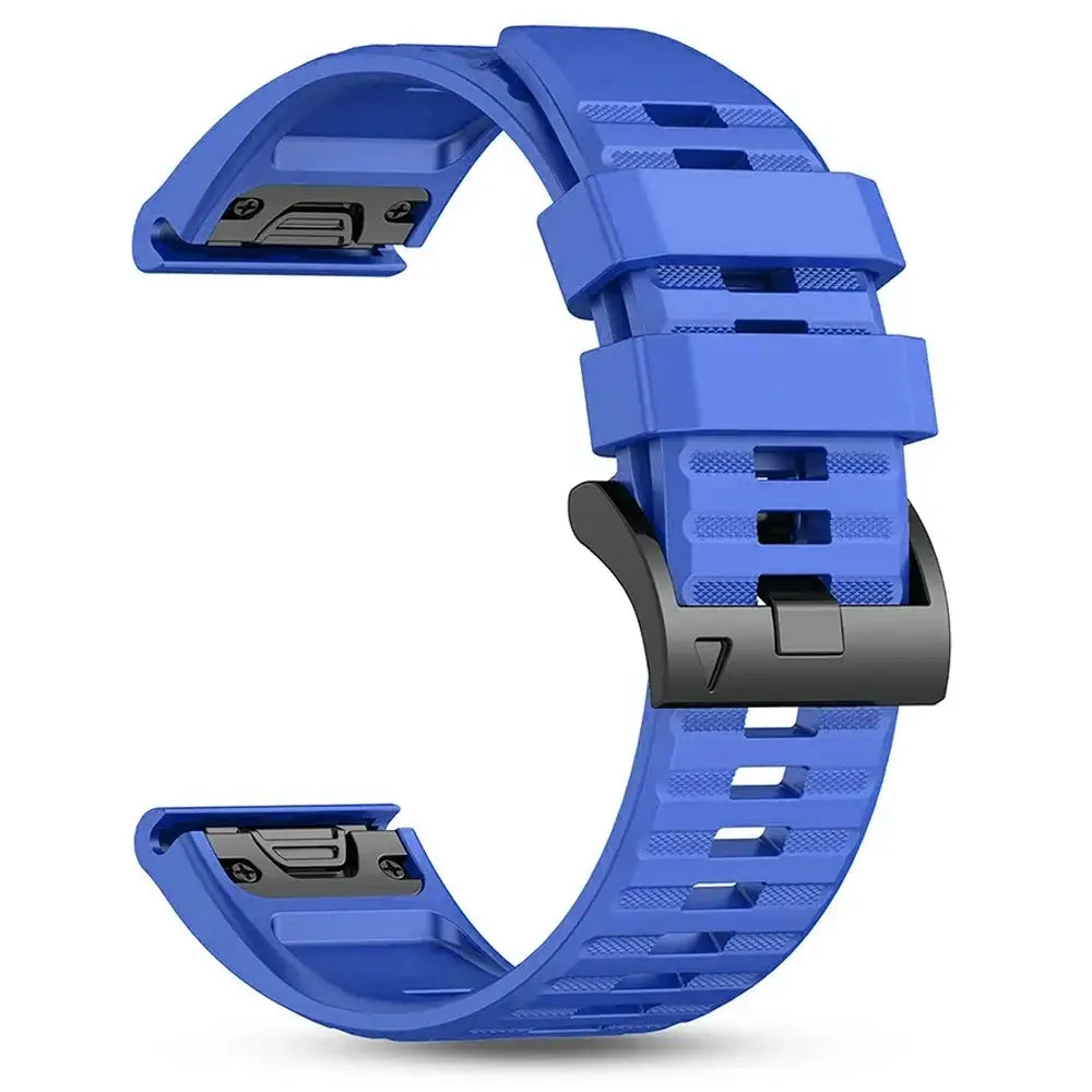 Quickfit Silicone Strap for the Garmin Watch Series (available of various range of models and 46 colours) - style1 Blue