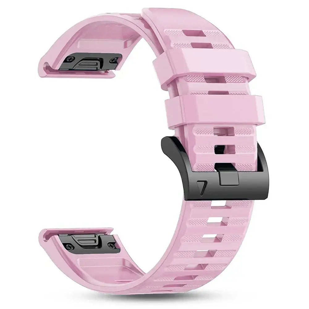 Quickfit Silicone Strap for the Garmin Watch Series (available of various range of models and 46 colours) - style1 Pink
