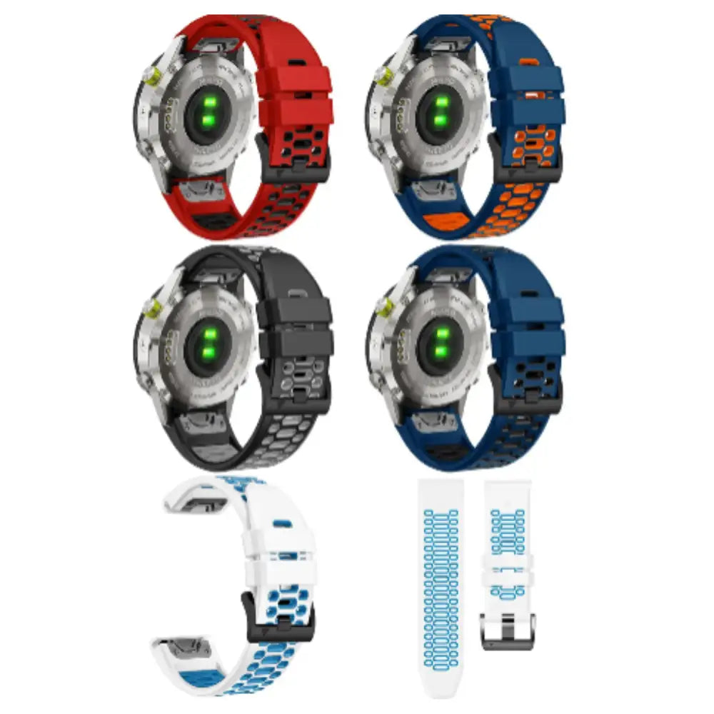 Quickfit Silicone Watch Band for a Range of Garmin Watches (22mm) (See list of models in the description) - TWS