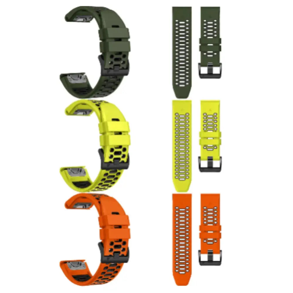 Quickfit Silicone Watch Band for a Range of Garmin Watches (22mm) (See list of models in the description) - TWS