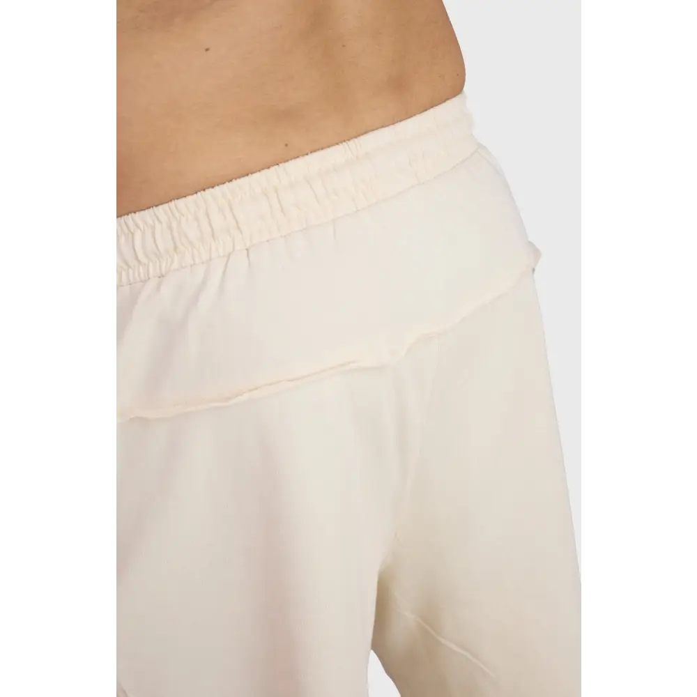 Raw Edge Oversized Shorts Beige - Shorts