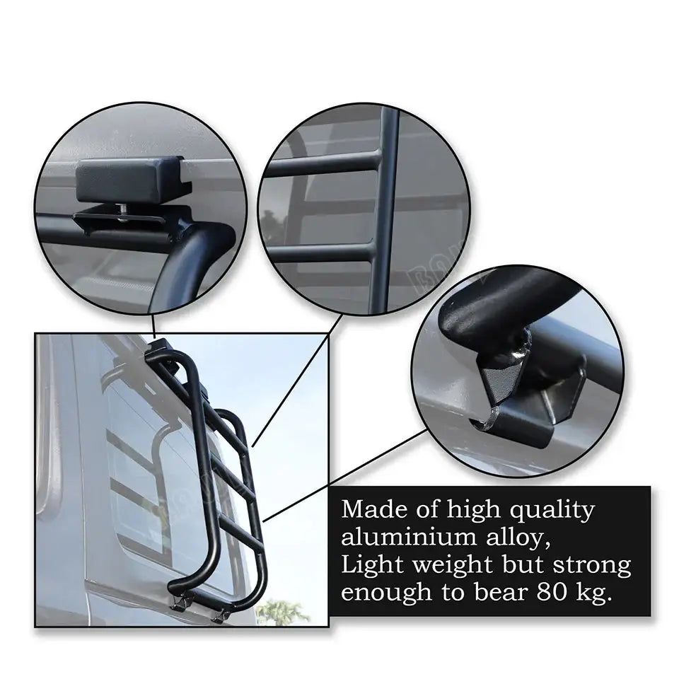 Rear Window Rack / Ladder for RV’s & Campervans - Black - HBC