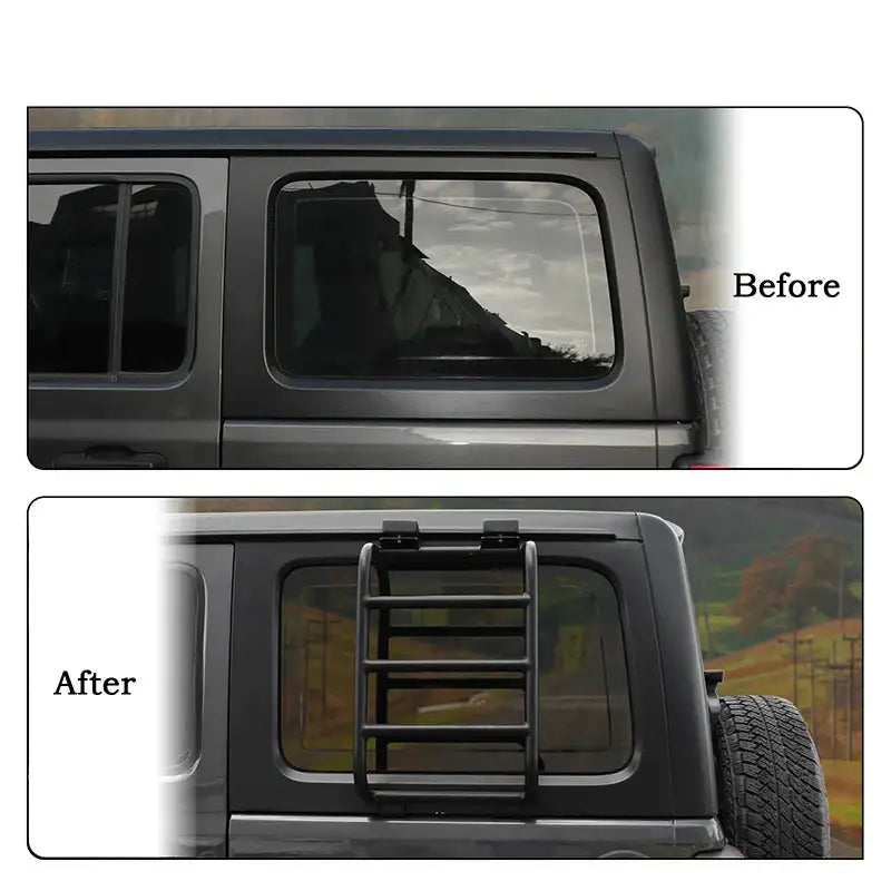 Rear Window Rack / Ladder for RV’s & Campervans - Black - HBC