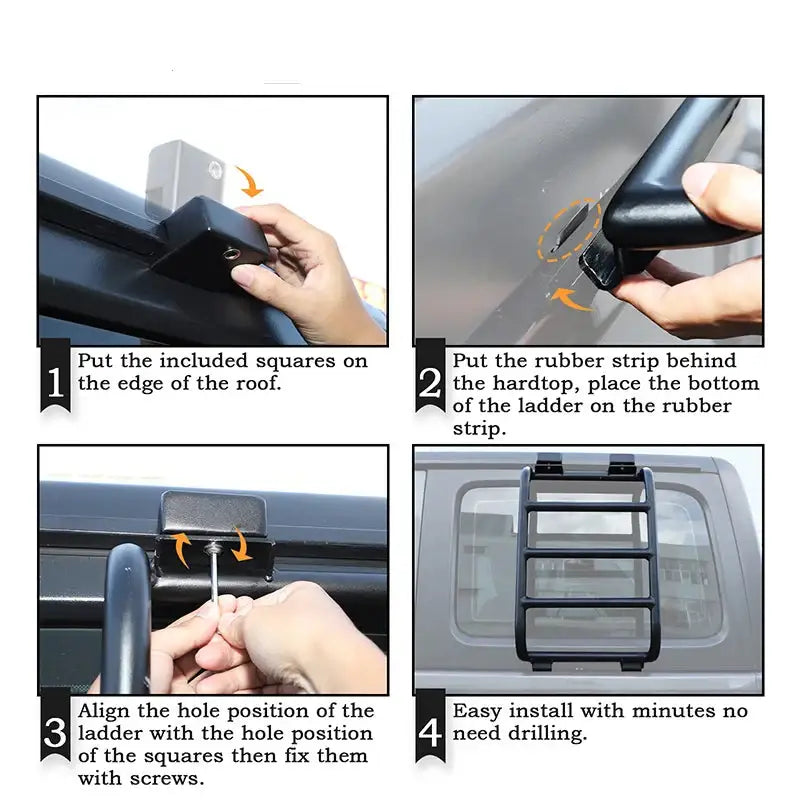 Rear Window Rack / Ladder for RV’s & Campervans - Black - HBC
