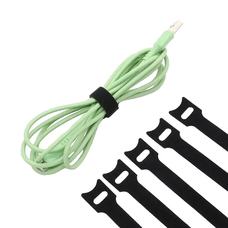 Releasable Cable Ties Wire Organizer Black 15 20 25 30cm Nylon Hook Loop Straps Wrap Zip Bundle Bandage Tie Plastics