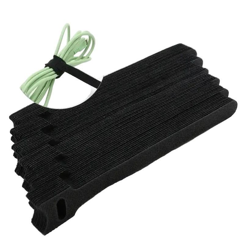 Releasable Cable Ties Wire Organizer Black 15 20 25 30cm Nylon Hook Loop Straps Wrap Zip Bundle Bandage Tie Plastics