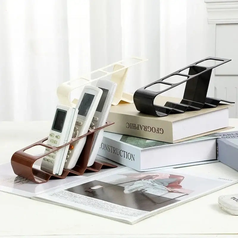 Remote Control Organizer Rack with Compartments Anti-slip Base Compact Storage for Tv Remotes and Mobile Devices