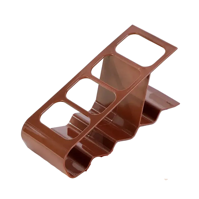 Remote Control Organizer Rack with Compartments Anti-slip Base Compact Storage for Tv Remotes and Mobile Devices - Brown