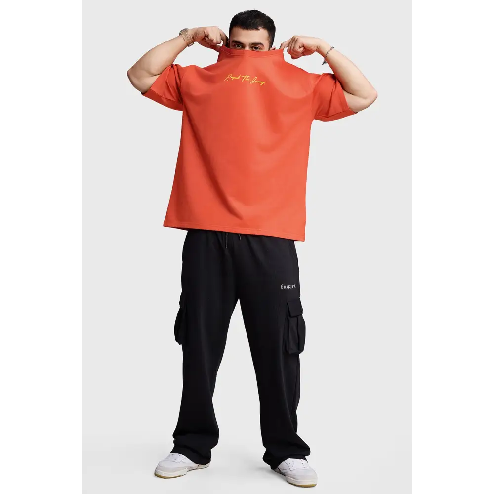 Respect The Journey Oversized T-shirt Orange - Tshirts