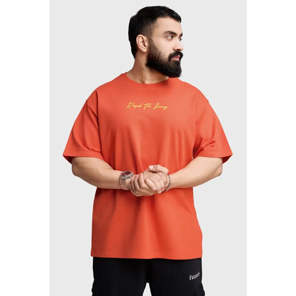 Respect The Journey Oversized T-shirt Orange - Tshirts