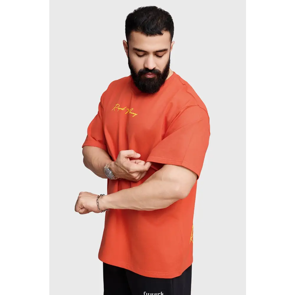 Respect The Journey Oversized T-shirt Orange - Tshirts