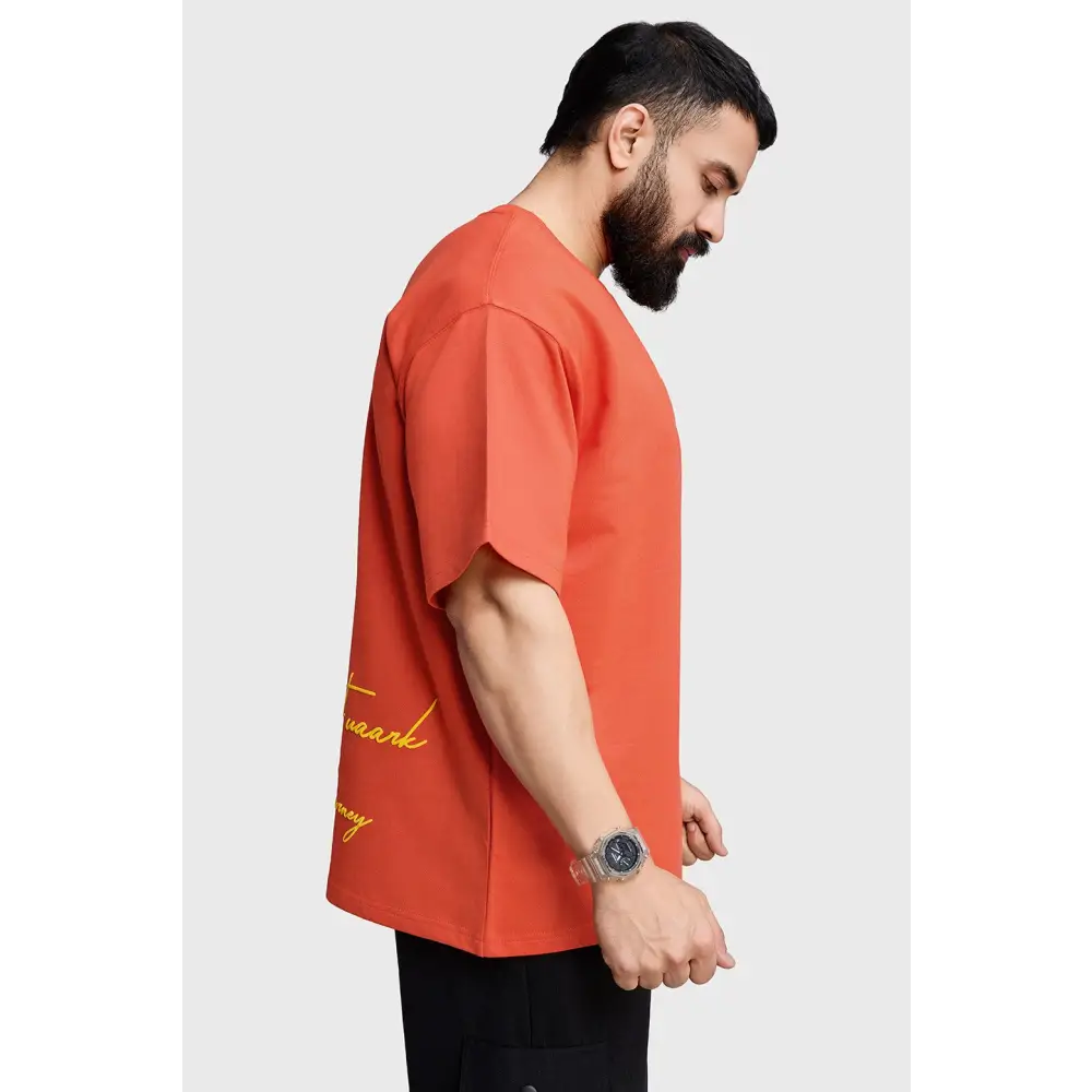 Respect The Journey Oversized T-shirt Orange - Tshirts