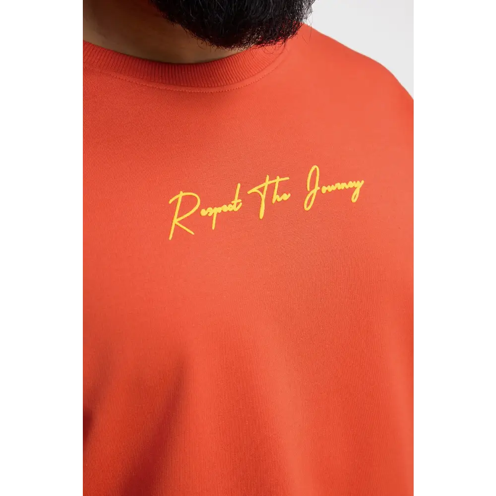 Respect The Journey Oversized T-shirt Orange - Tshirts