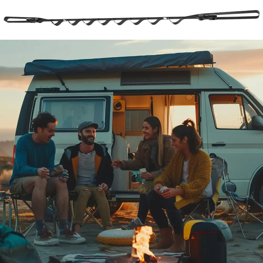 Retractable Portable RV Clothes Drying Line - Black / Portable Laundry Line - SS
