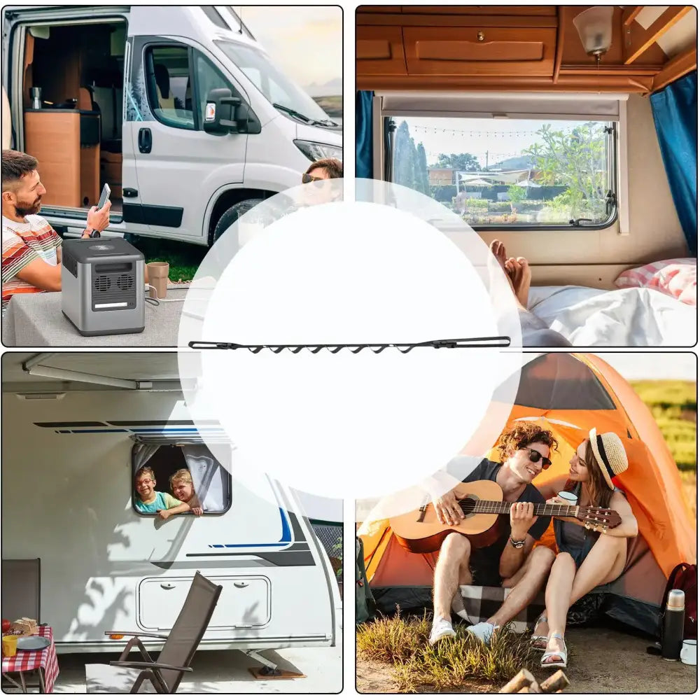 Retractable Portable RV Clothes Drying Line - Black / Portable Laundry Line - SS