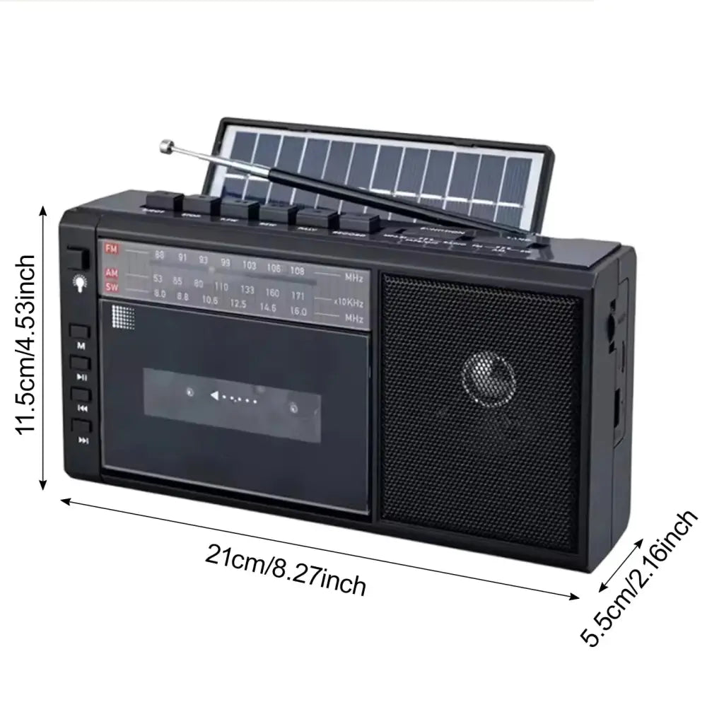 Retro Cassette Player with SD Card & Radio - Black / Tape Player - SS