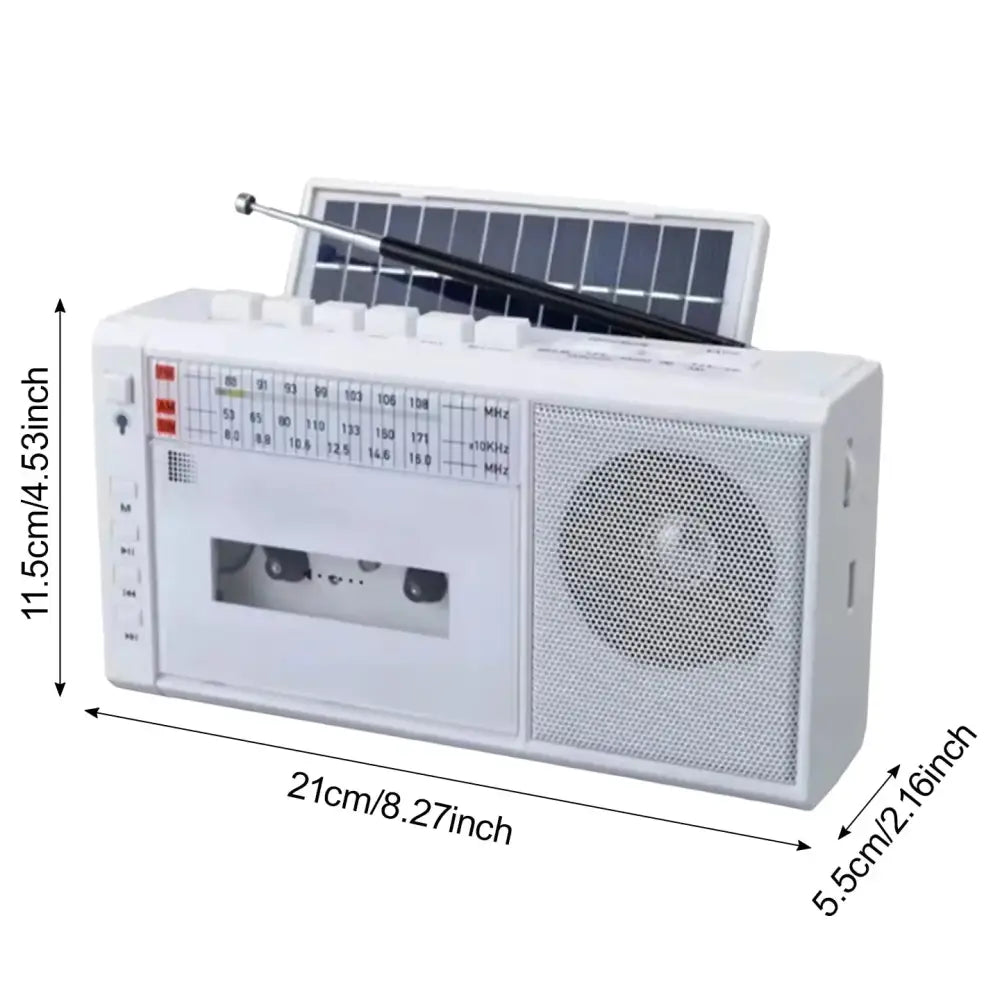 Retro Cassette Player with SD Card & Radio - White / Tape Player - SS