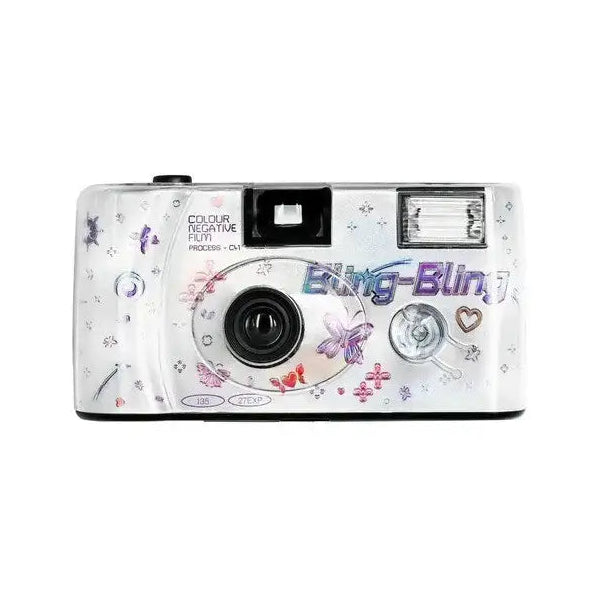 Retro Disposable 135 Film Camera 18/27 Exposures Rainbow/Glitter/Butterfly Options Built-In Flash Travel Atmosphere