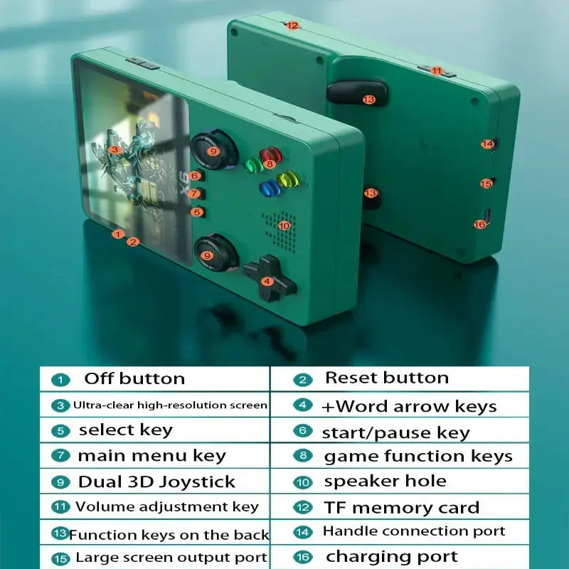 Retro Handheld Game Console 3.5’’ – 128GB (different colours and storage available) - 9eight5