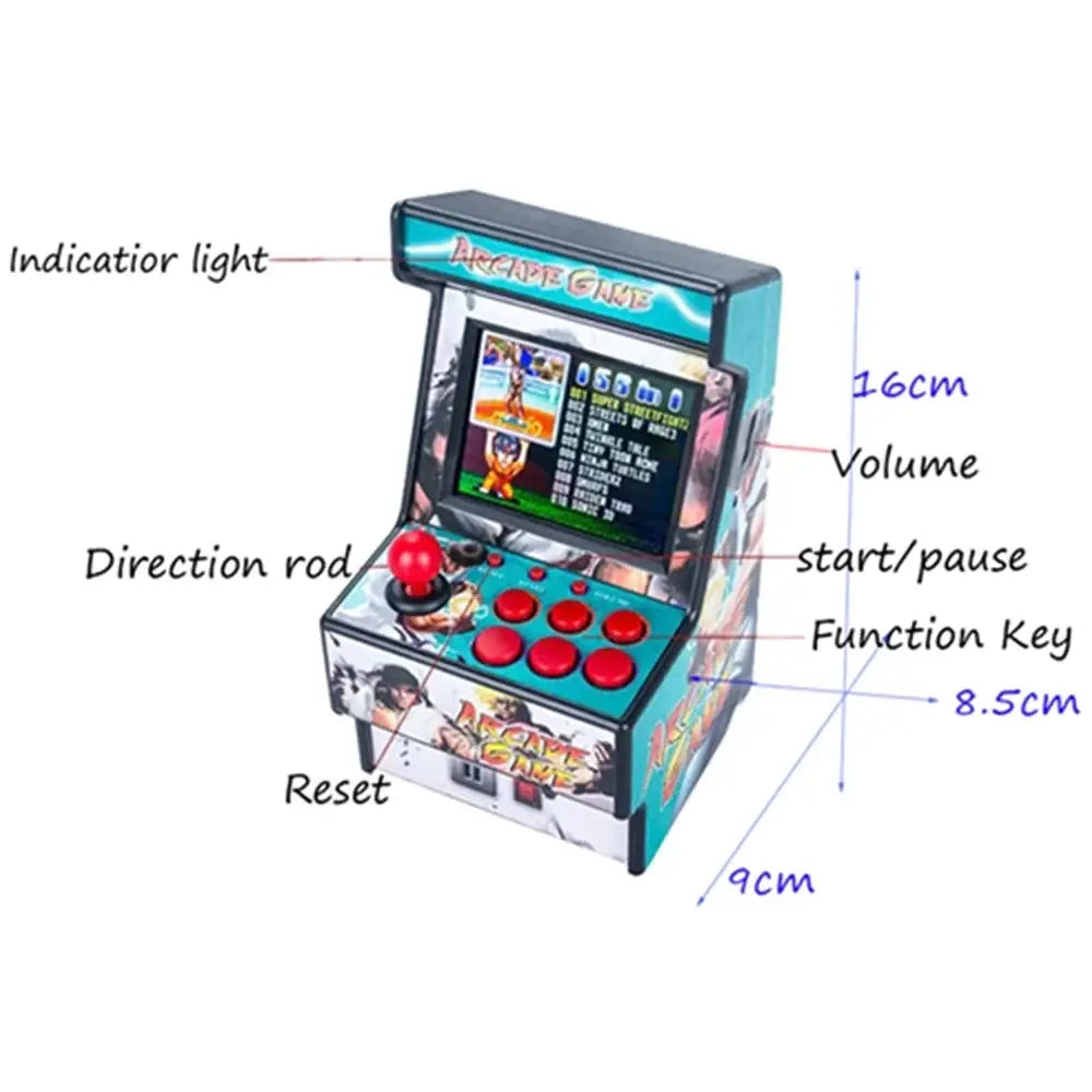 Retro Mini 16-Bit Handheld Game Console – 156 Built-in Games (5 colours available) - 9eight5