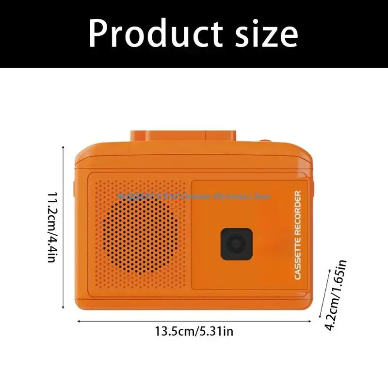 Retro Tape Player USB MP3 Converter - Tape Player / Orange - SS