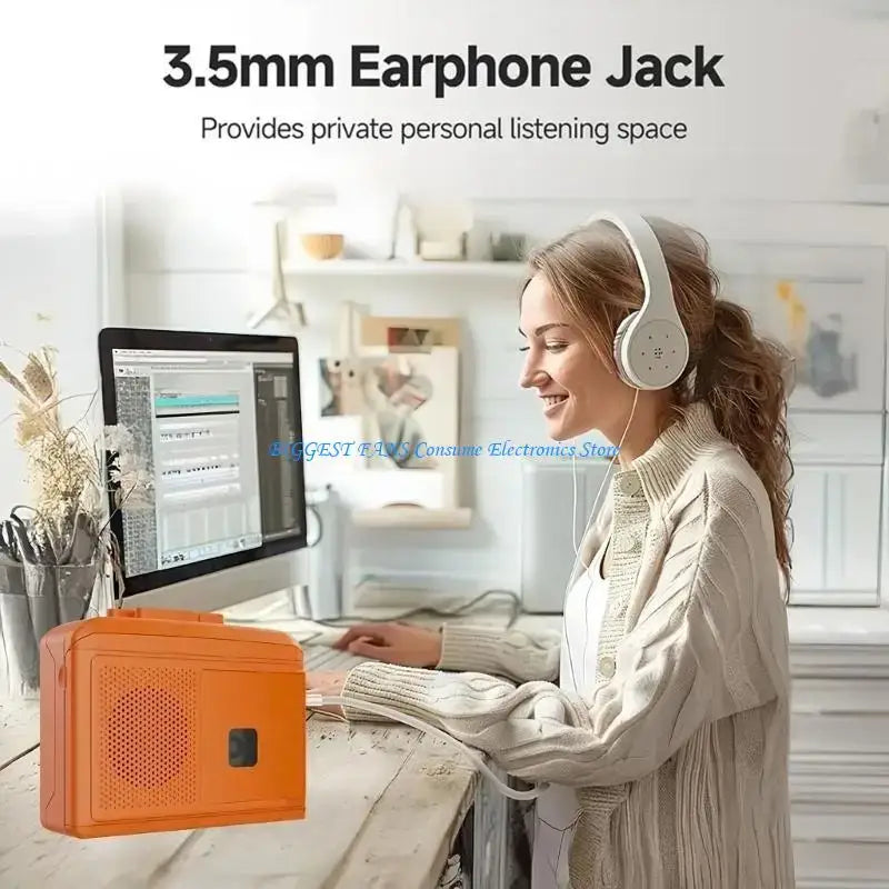 Retro Tape Player USB MP3 Converter - Tape Player / Orange - SS