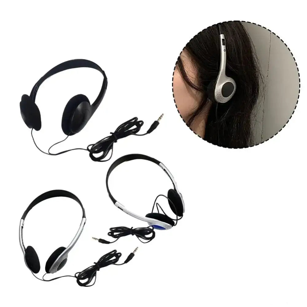 Retro Wired Over-Ear Headphones 3.5mm MP3 Walkman Style Earbud Hip Hop Trend Personality Sports Headset - sliver